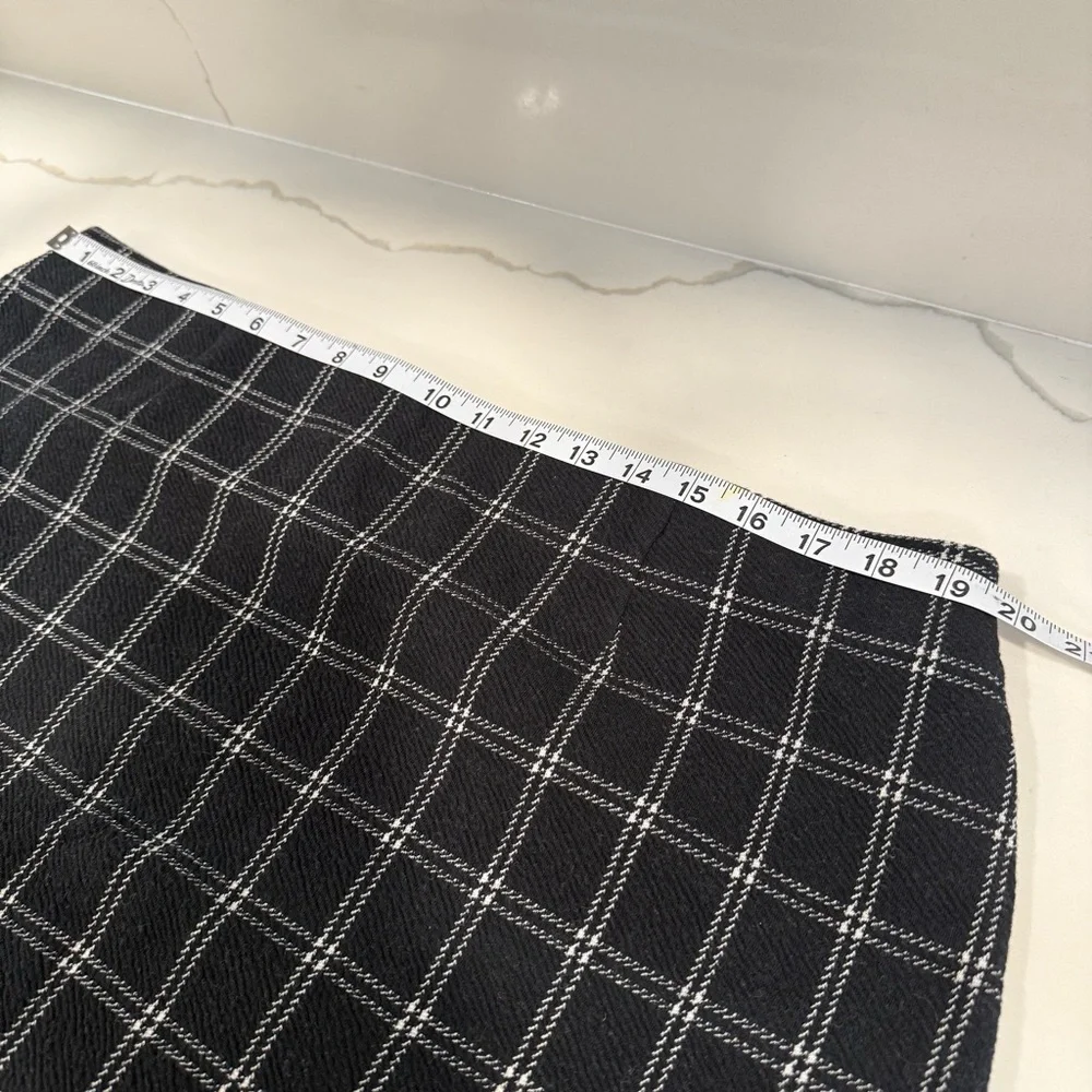 J.Jill womens Ponte Knit Black and White mini Pencil Skirt size XL schoolgirl